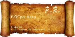 Pápa Rita névjegykártya