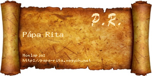 Pápa Rita névjegykártya