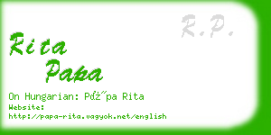 rita papa business card